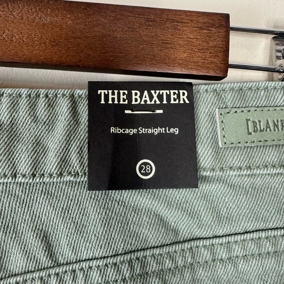 Blank NYC Green The Baxter Ribcage Straight Leg Button Fly Jeans NWT Size 28 - Picture 9 of 9